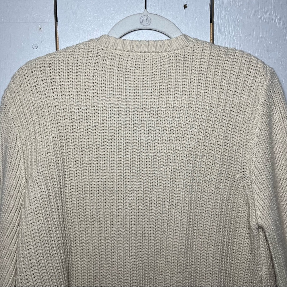 John Mark Cream Knit Sweater with Floral Embellishments Neckline XL - Picture 9 of 9